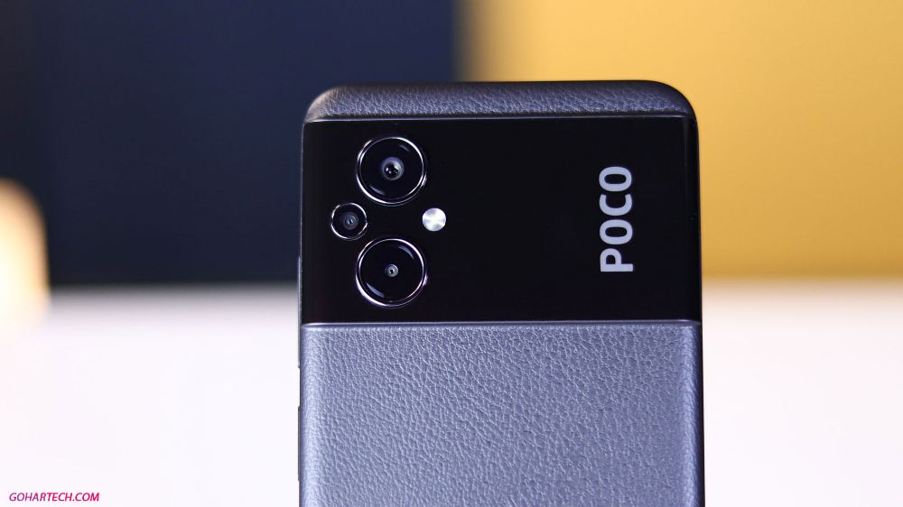 Black Poco M5 phone camera